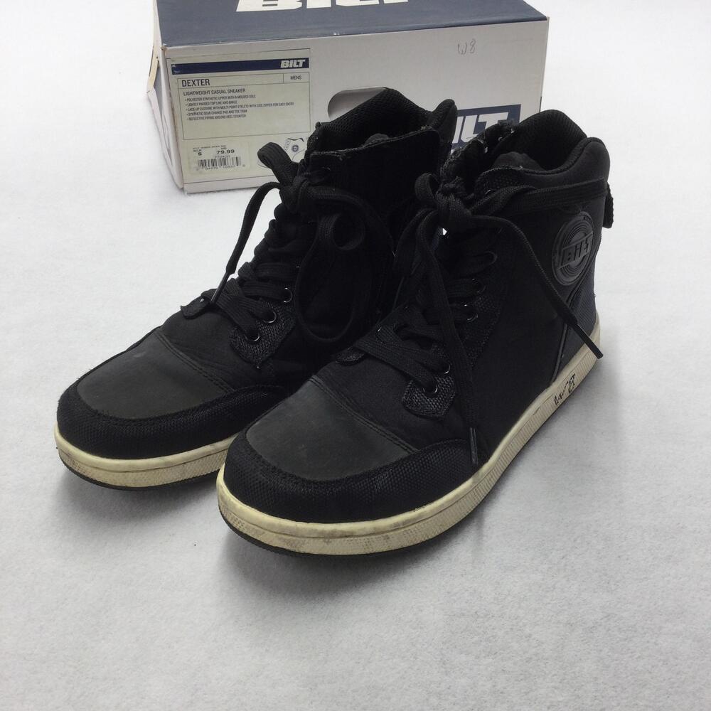 BILT Dexter Shoes Mens Size 8 Black Lightweight Casual Side Zip High Top Sneaker